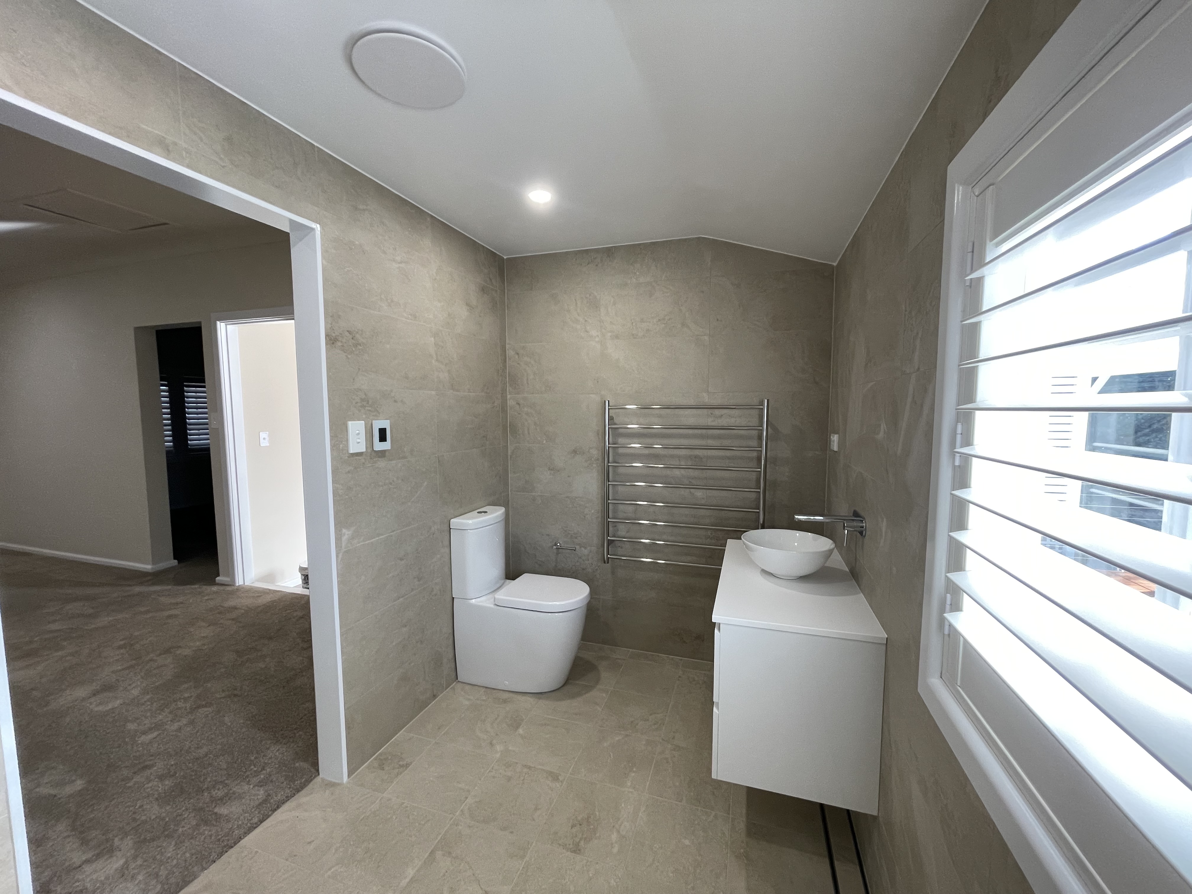 Completed main bathroom toilet and vanity