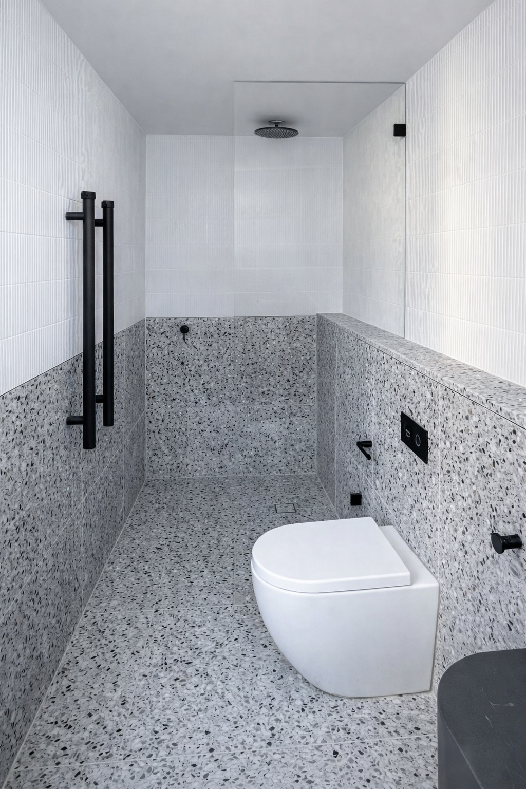 Completed full terrazzo bathroom renovation