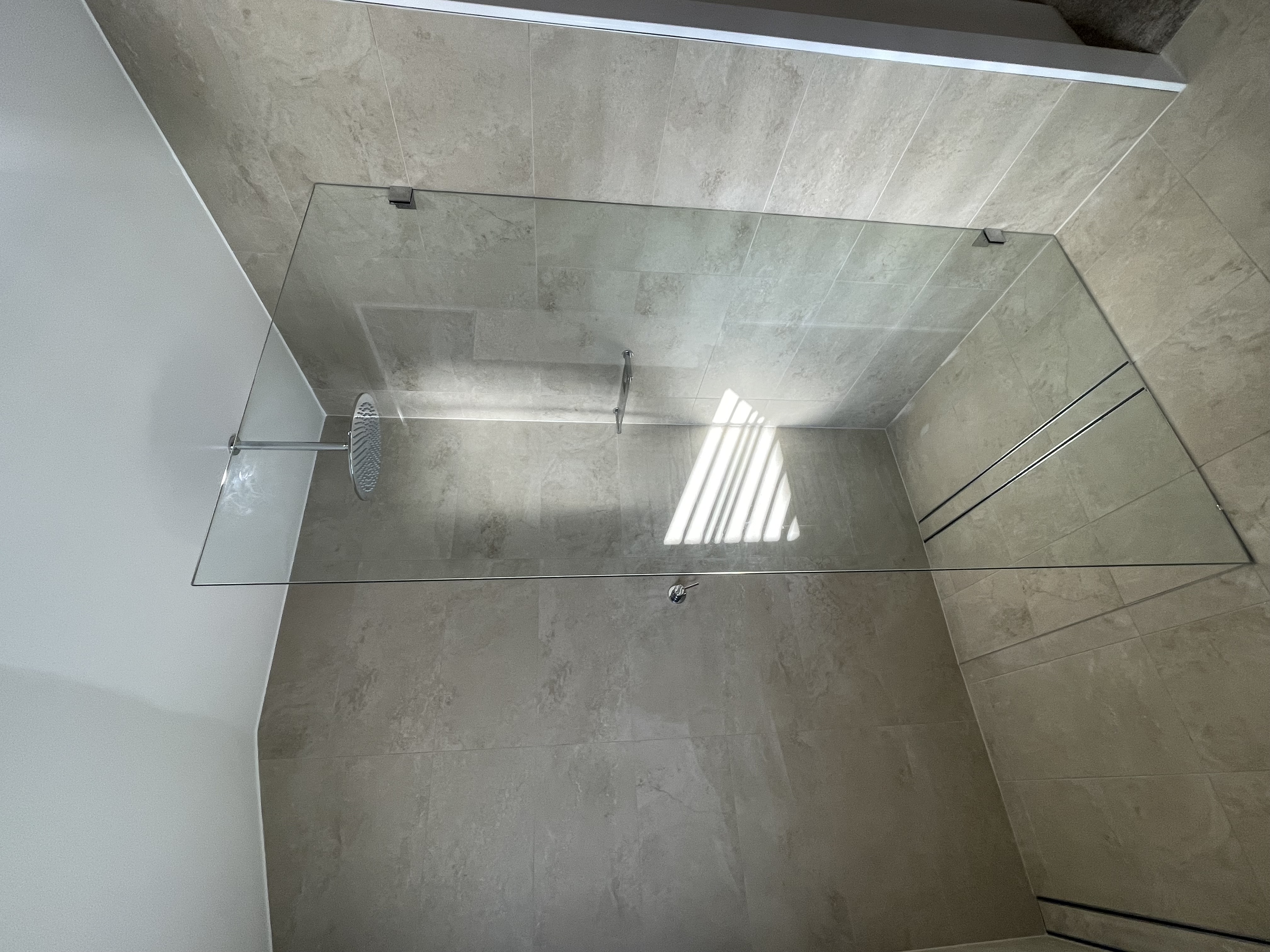 Completed large main bathroom walk-in shower