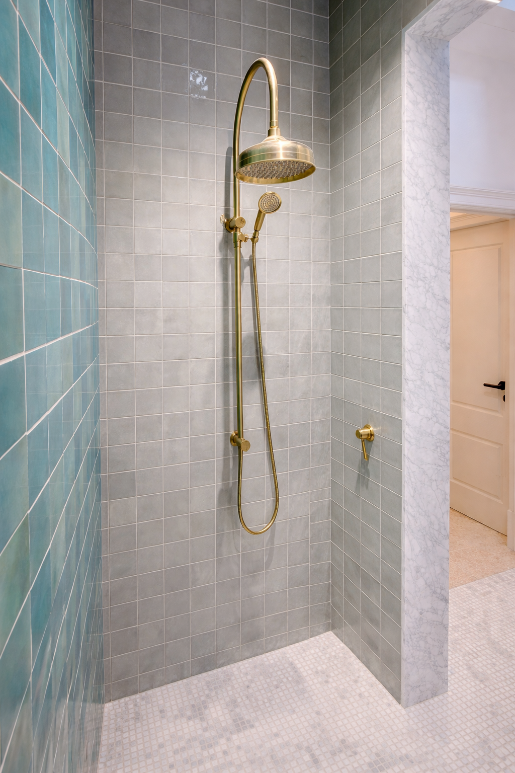 Completed Hamptons ensuite showerhead