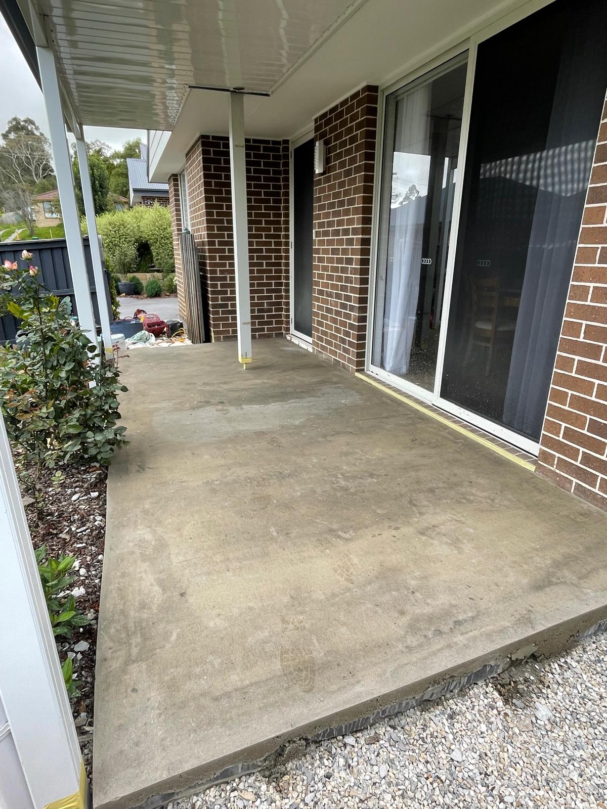 Exterior patio waterproofing system before