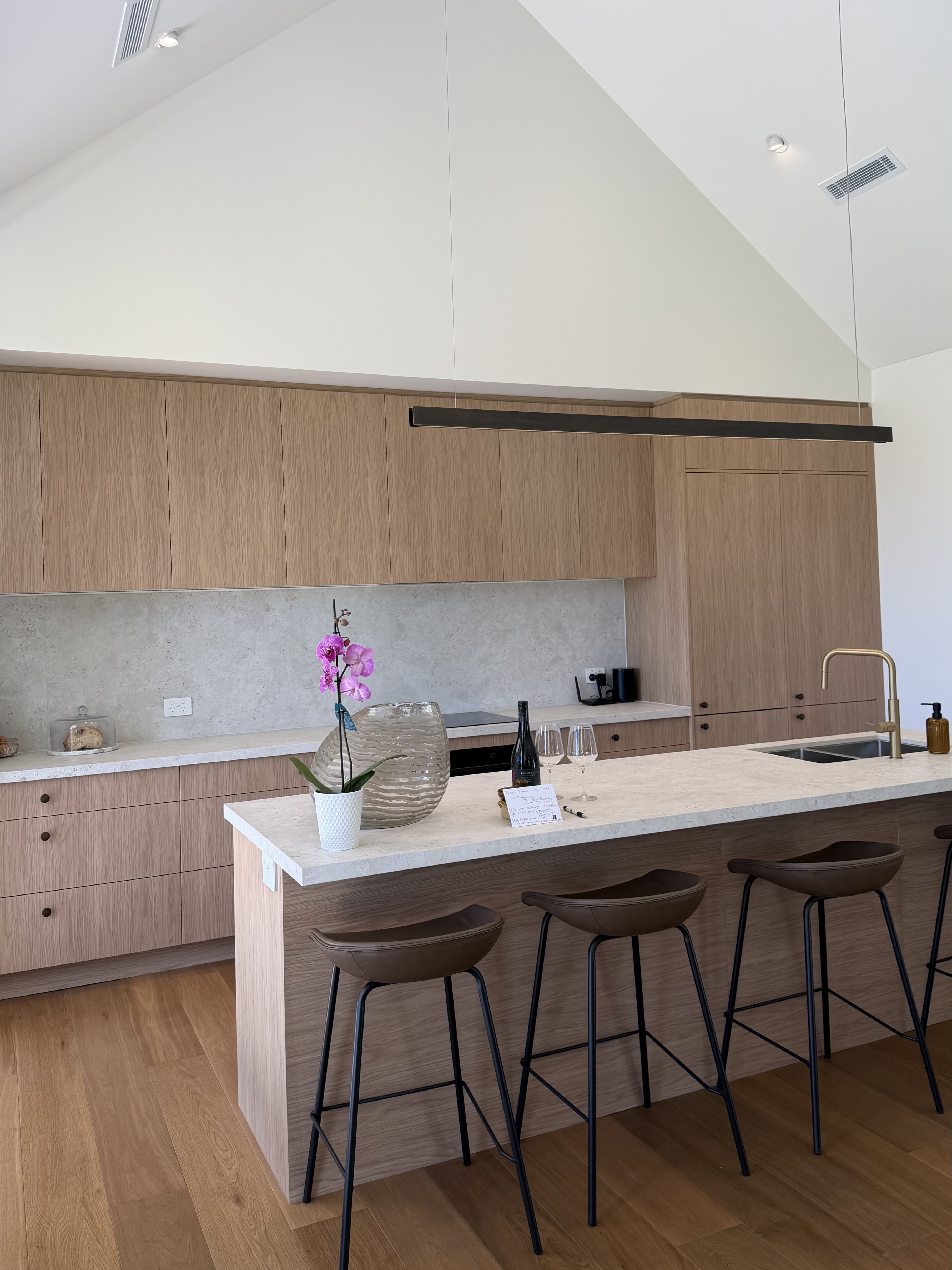 Completed full wood kitchen renovation with country view