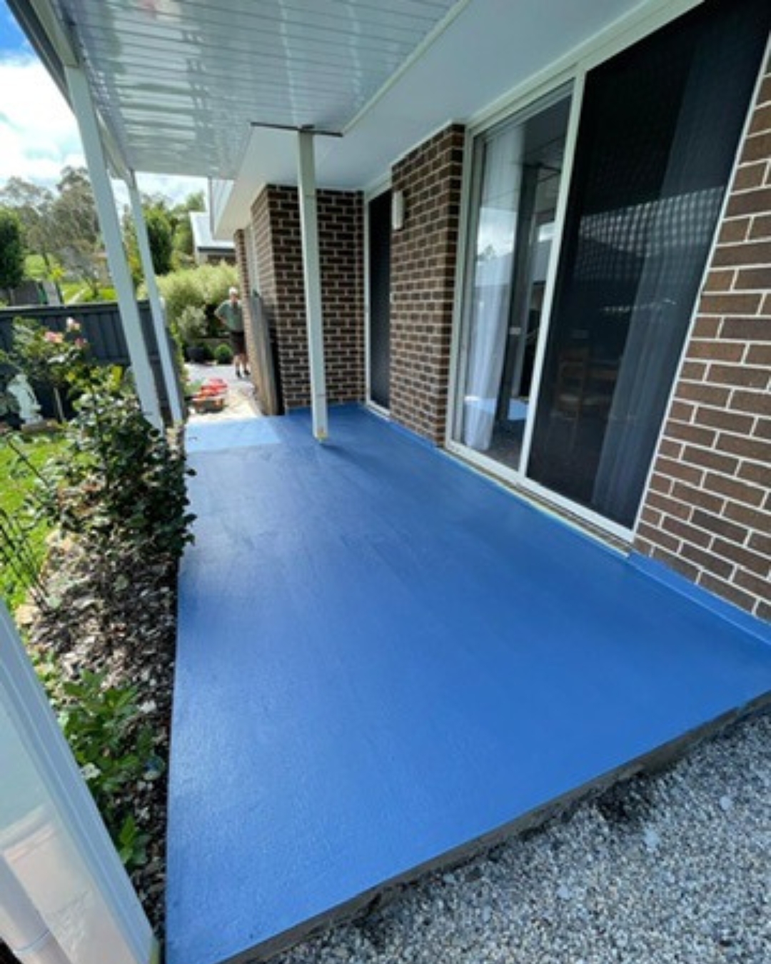 Exterior patio waterproofing system after